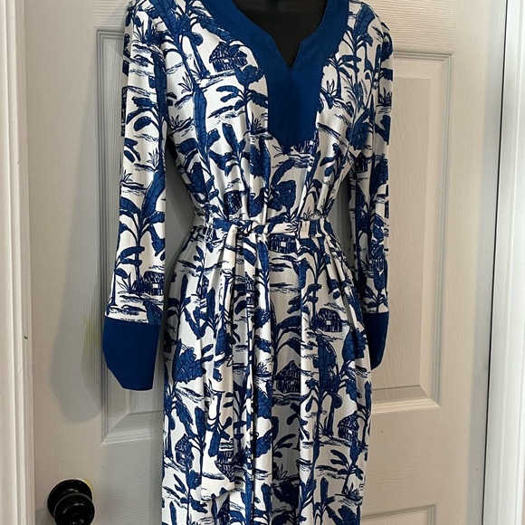 Blue and white dress by Peck & Peck - Picture 6 of 6